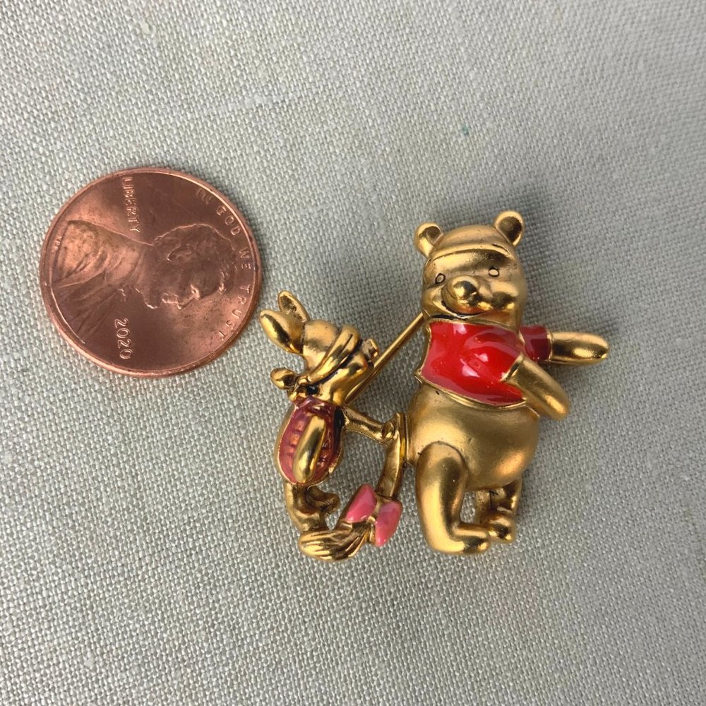 Vintage  Disney Winnie The Pooh  And Piglet Brooch Pin - Picture 11 of 15